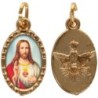 Médaille métal de couleur dorée ovale avec rebord effet dentelle H.1.5 cm avec résine. Disponible avec différents Saints.