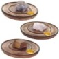 Brule encens en bois pour batonnets ou cones, Ø 10 cm. Existe avec differentes pierres.