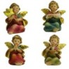 Assortiment d'anges assis en résine de différentes couleurs, H. 5 cm. LOT DE 4 ANGES