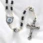 Chapelet grains en hématite H. 5mm avec pater métal de EX-VOTO avec croix métal livre en boite