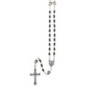 Chapelet grains en hématite H. 5mm avec pater métal de EX-VOTO avec croix métal livre en boite
