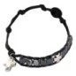 Bracelet dizainier ajustable sur corde de couleur noire avec grains carrés en hématite et croix en métal..