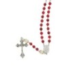 Chapelet grains tachetes, paters en bois, Ø 7 mm, fil en fibre synthetique, longueur au cœur 26 cm, croix avec Christ..
