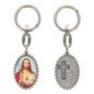 Porte-clés en aluminium de couleur argenté hauteur 3,8 cm, avec résine. Disponible avec plusieurs saints au choix.