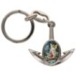 Porte-cles en metal en forme d ancre H. 4 cm avec une resine. Differents Saints