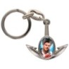 Porte-cles en metal en forme d ancre H. 4 cm avec une resine. Differents Saints