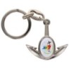 Porte-cles en metal en forme d ancre H. 4 cm avec une resine. Differents Saints