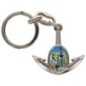 Porte-cles en metal en forme d ancre H. 4 cm avec une resine. Differents Saints