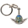 Porte-cles en metal en forme d ancre H. 4 cm avec une resine. Differents Saints