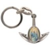 Porte-cles en metal en forme d ancre H. 4 cm avec une resine. Differents Saints