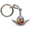 Porte-cles en metal en forme d ancre H. 4 cm avec une resine. Differents Saints