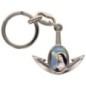 Porte-cles en metal en forme d ancre H. 4 cm avec une resine. Differents Saints