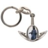 Porte-cles en metal en forme d ancre H. 4 cm avec une resine. Differents Saints