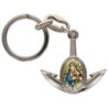 Porte-cles en metal en forme d ancre H. 4 cm avec une resine. Differents Saints