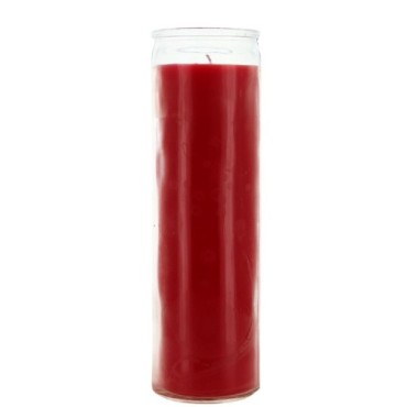 Bougie en verre 5 jours teintee dans la masse hauteur 20 cm, Ø 5.5 cm..