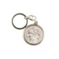 Porte-clés de saint Christophe buste Ø 3.2 cm en métal couleur argentée...