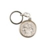 Porte-clés de saint Christophe buste Ø 3.2 cm en métal couleur argentée...
