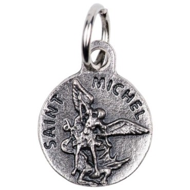 Médaille moulée en métal couleur argentée Ø 1.2 cm. Plusieurs Saints.