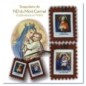 Scapulaire de ND du Mont Carmel en tissus avec explication H. 5 x 4,5 cm avec cordon marron. Livre en sachet individuel..