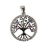 Medaille en argent 925 °/°° de l arbre de vie evidee avec pierres OZ multicolores Ø 1.9 cm (2,11 g). Livree en boite.