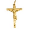 Croix de cou avec Christ en plaqué or 3 cm. Livrée en boite..