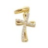 Croix de cou en plaqué or avec pierres OZ – H. 1,5 cm. Livrée en boîte..