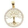 Pendentif arbre de vie en plaqué or avec cercle serti de pierres OZ H 1.5 cm. Livré en boite..