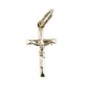 Croix de cou bâton en plaqué or avec Christ – H. 2 cm. Livrée en boîte..