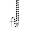 Chapelet sur chaine indecrochable, grains en plastique ronds Ø 7 mm, croix avec Christ..