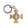 Porte-clés de saint Benoit H. 4 cm en bois d'olivier..
