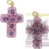 Pendentif croix en veritable verre de Murano H. 3 cm. Livre en boite.