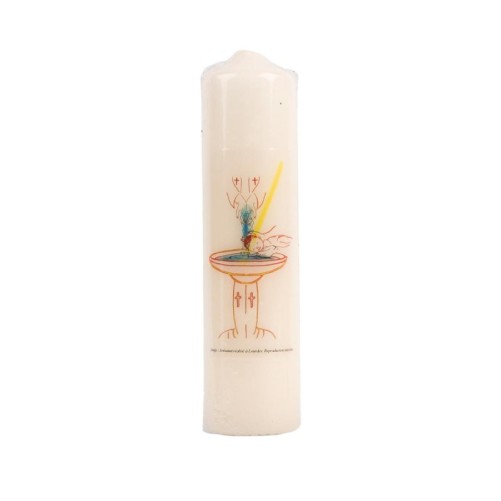 Bougie ivoire pour le sacrement du bapteme  Ø 5 cm H. 20 cm..