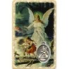 Carte médaille en métal avec prière, plastifiée – 8,5 x 5,4 cm. plusieurs saints.