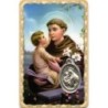 Carte médaille en métal avec prière, plastifiée – 8,5 x 5,4 cm. plusieurs saints.