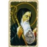 Carte médaille en métal avec prière, plastifiée – 8,5 x 5,4 cm. plusieurs saints.