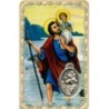 Carte médaille en métal avec prière, plastifiée – 8,5 x 5,4 cm. plusieurs saints.