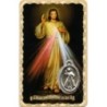 Carte médaille en métal avec prière, plastifiée – 8,5 x 5,4 cm. plusieurs saints.