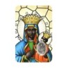 Carte médaille en métal avec prière, plastifiée – 8,5 x 5,4 cm. plusieurs saints.