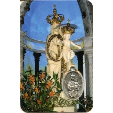 Carte médaille en métal avec prière, plastifiée – 8,5 x 5,4 cm. plusieurs saints.