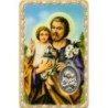 Carte médaille en métal avec prière, plastifiée – 8,5 x 5,4 cm. plusieurs saints.