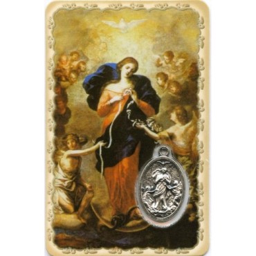 Carte médaille en métal avec prière, plastifiée – 8,5 x 5,4 cm. plusieurs saints.