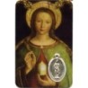 Carte médaille en métal avec prière, plastifiée – 8,5 x 5,4 cm. plusieurs saints.
