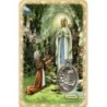 Carte médaille en métal avec prière, plastifiée – 8,5 x 5,4 cm. plusieurs saints.