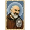 Carte médaille en métal avec prière, plastifiée – 8,5 x 5,4 cm. plusieurs saints.