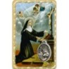 Carte médaille en métal avec prière, plastifiée – 8,5 x 5,4 cm. plusieurs saints.