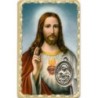 Carte médaille en métal avec prière, plastifiée – 8,5 x 5,4 cm. plusieurs saints.