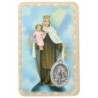 Carte médaille en métal avec prière, plastifiée – 8,5 x 5,4 cm. plusieurs saints.