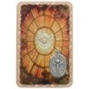 Carte médaille en métal avec prière, plastifiée – 8,5 x 5,4 cm. plusieurs saints.
