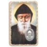 Carte médaille en métal avec prière, plastifiée – 8,5 x 5,4 cm. plusieurs saints.