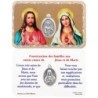 Carte médaille en métal avec prière, plastifiée – 8,5 x 5,4 cm. plusieurs saints.